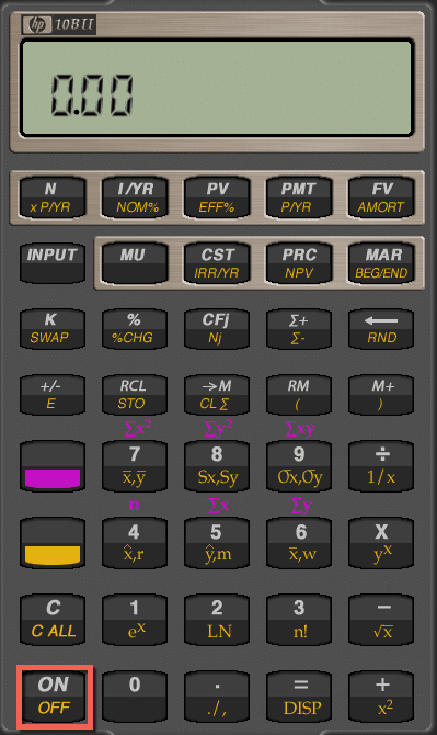 How to turn your financial calculator on and off