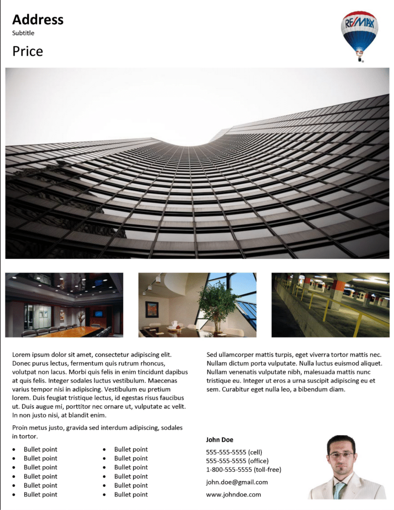 Commercial real estate flyer template
